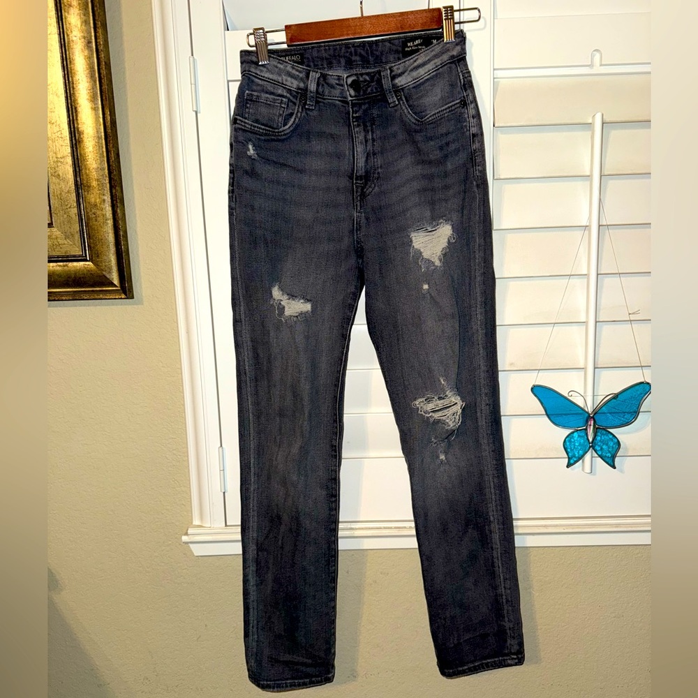 Buffalo David Bitton Jayden High Rise Straight Distressed Jeans Women's Size 26